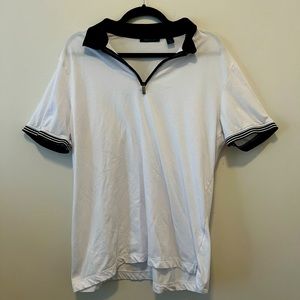 Perry Ellis white zip up polo